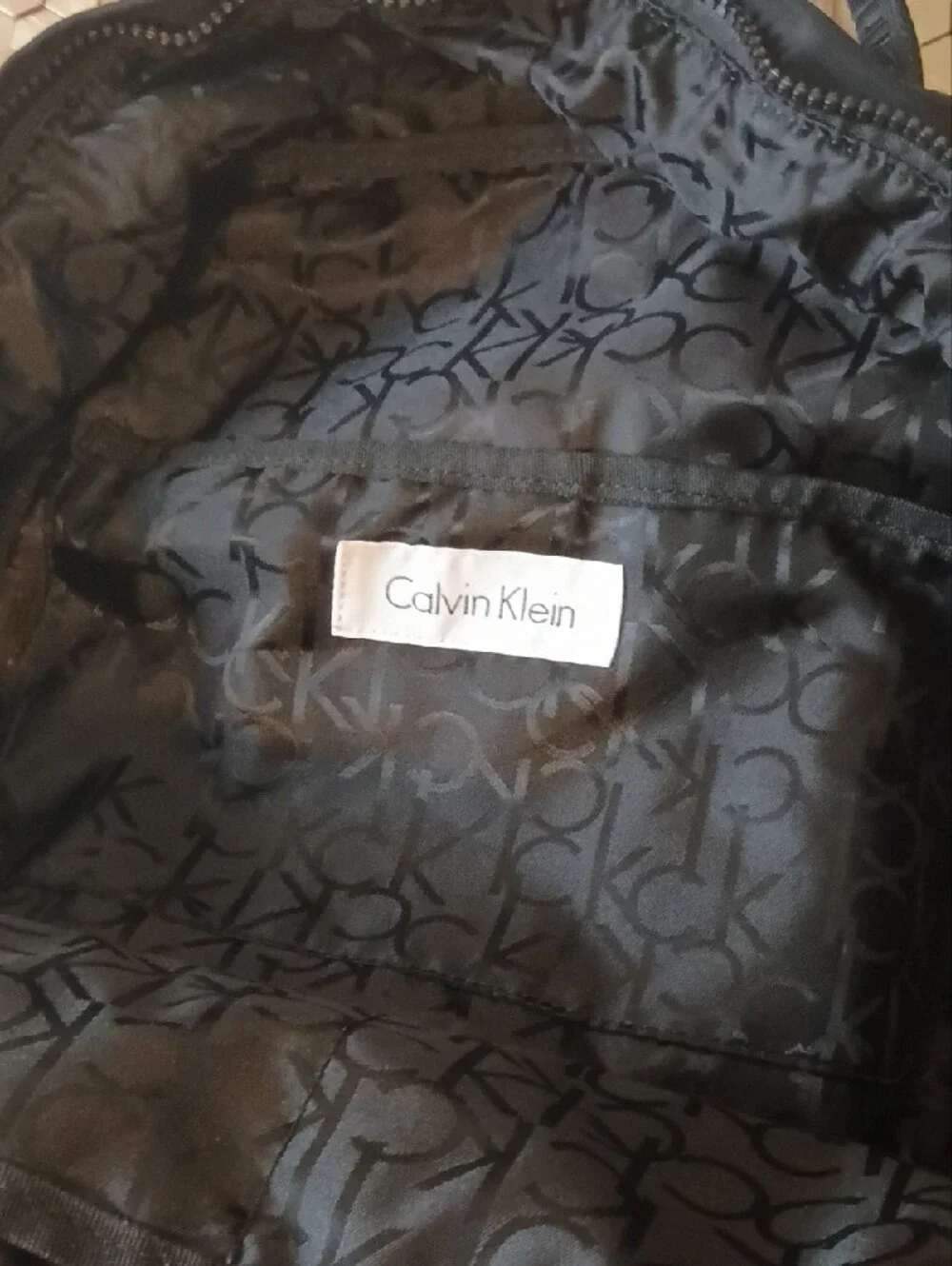 Calvin Klein Black Nylon Convertible Backpack Tote